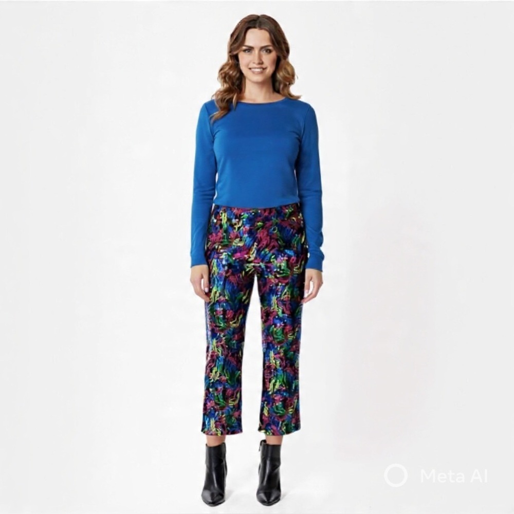 Multi-colored Zebra Print Three-quarter Pants